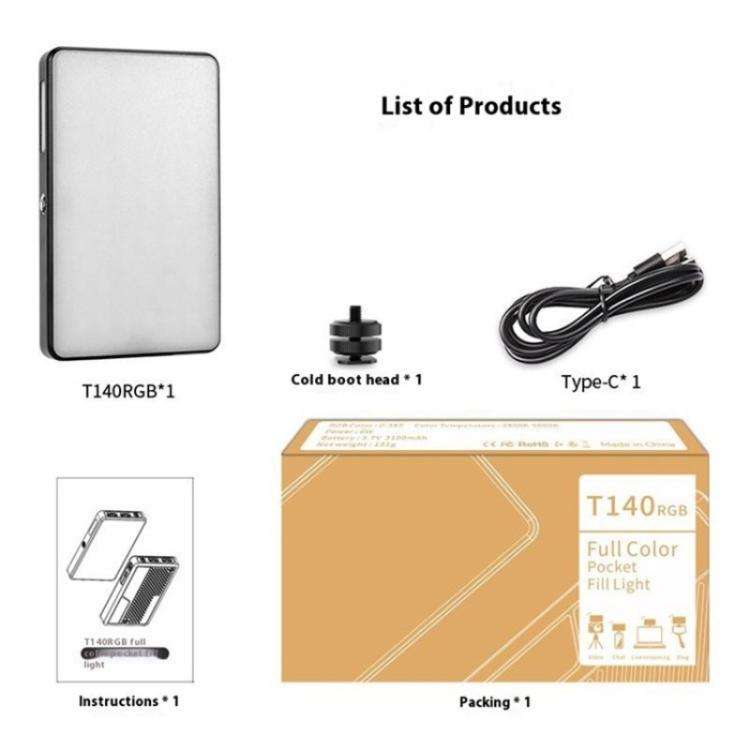 T140RGB Portable Full Color Fill Light for Video Recording / Live Photography