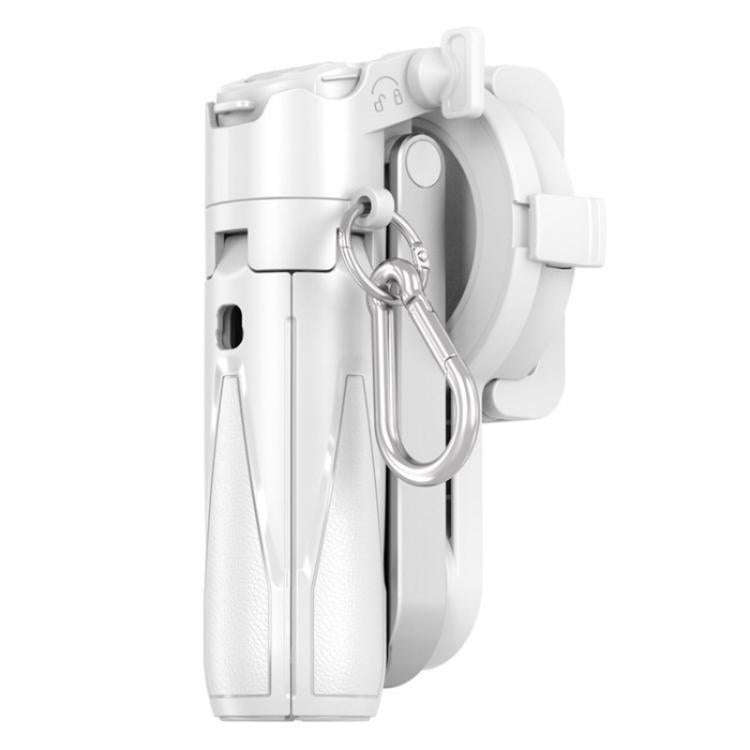 P15-C 2 In 1 Portable Magnetic Tripod Phone Holder Telescopic Selfie Stick with Keyring(White)