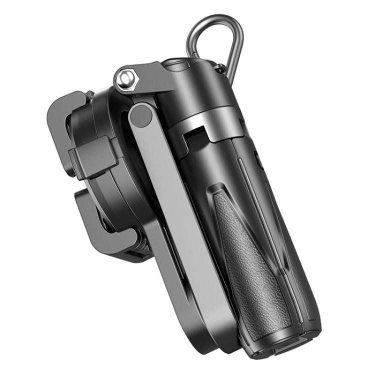 P15-C 2 In 1 Portable Magnetic Tripod Phone Holder Telescopic Selfie Stick with Keyring(Black)