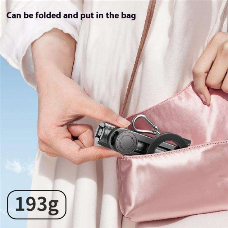 P15-C 2 In 1 Portable Magnetic Tripod Phone Holder Telescopic Selfie Stick with Keyring(White)