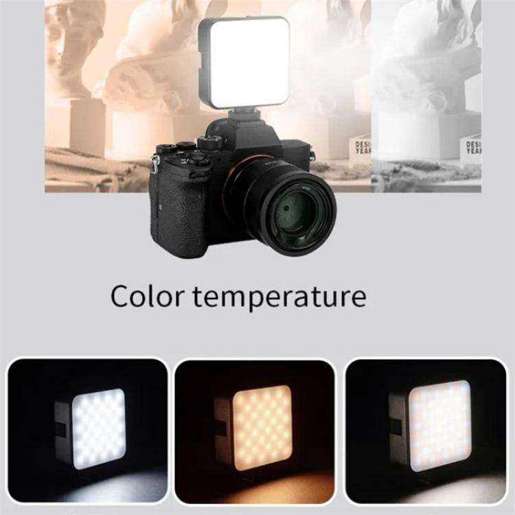 JMARY FM-59R Dimmable Video Recording Mini Fill Light with 3 Cold Shoe Mounts