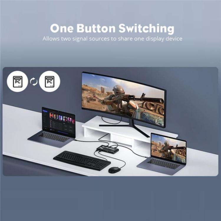 K7 With 3 USB 2.0 Ports 8K 60Hz HD / DP 100W PD Charging Type C KVM Switcher