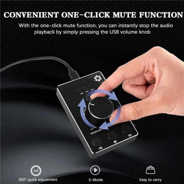 U8 With Mute Function Multimedia Volume Control Knob Aluminum Alloy Audio Adjuster