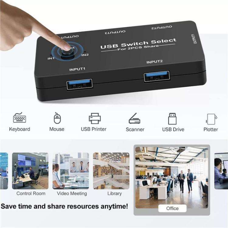 U7 PC Game Console 4 In 1 USB Switch HUB 2 Input 4 Output KVM Splitter USB Shared Switcher