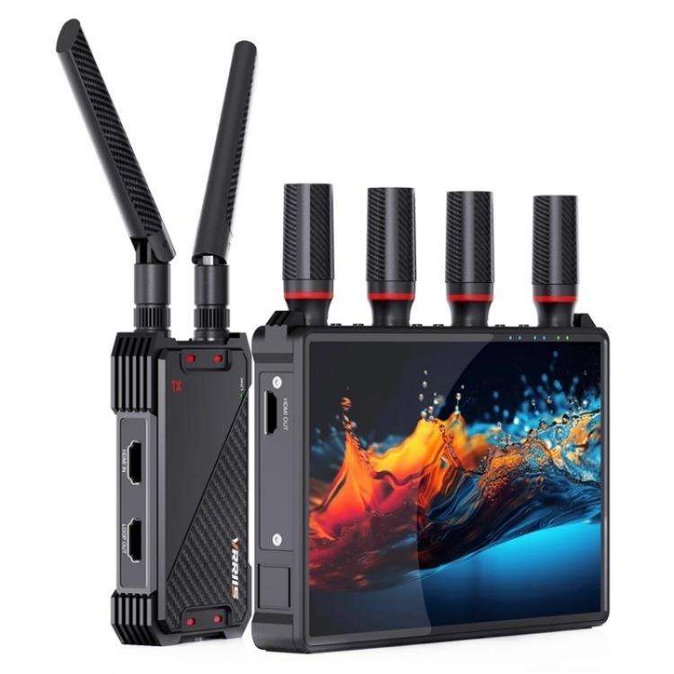 VRRIIS 083H 400M Range 7 Inch LCD Screen HDMI Extender Wireless HDMI Transmitter Receiver, Plug:A...