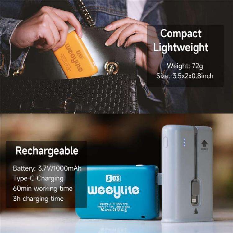 Weeylite S03 Portable RGB Light Video Live Streaming Photography Full Color Fill Light(White)