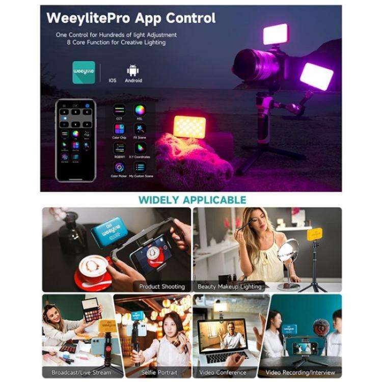 Weeylite S03 Portable RGB Light Video Live Streaming Photography Full Color Fill Light(White)