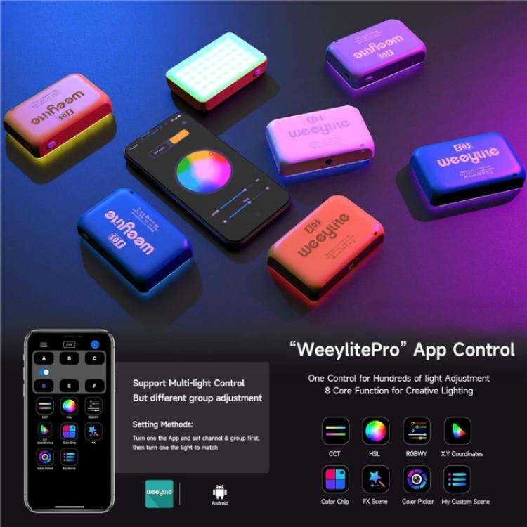 Weeylite S03 Portable RGB Light Video Live Streaming Photography Full Color Fill Light(White)