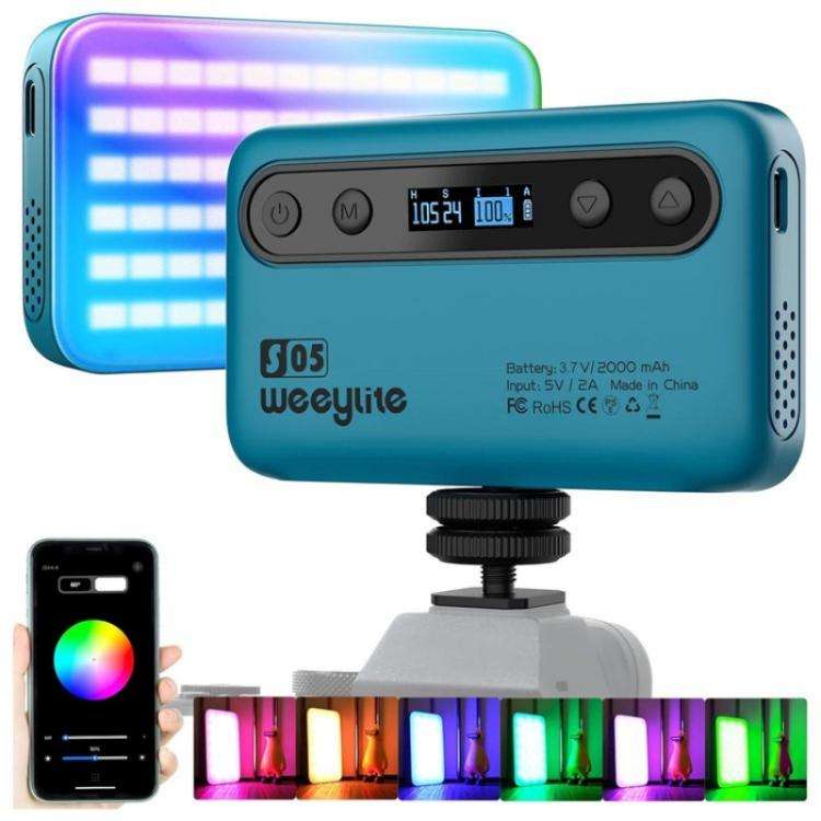 Weeylite S05 Portable App Control Phone Fill Lamp Video Live Streaming Photography RGB Full Color...