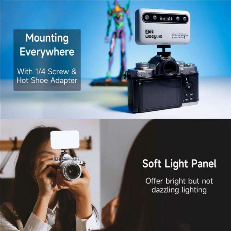 Weeylite S05 Portable App Control Phone Fill Lamp Video Live Streaming Photography RGB Full Color...