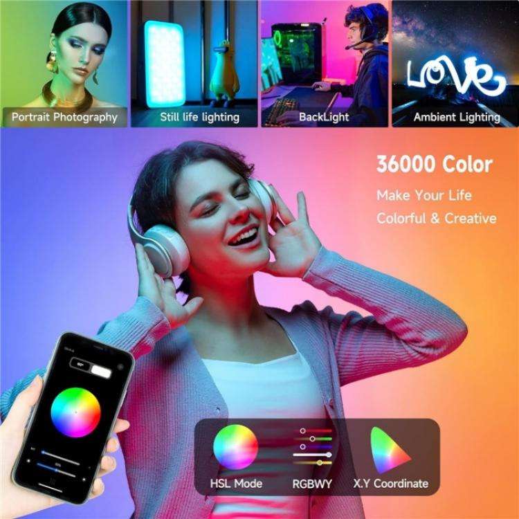 Weeylite S05 Portable App Control Phone Fill Lamp Video Live Streaming Photography RGB Full Color...