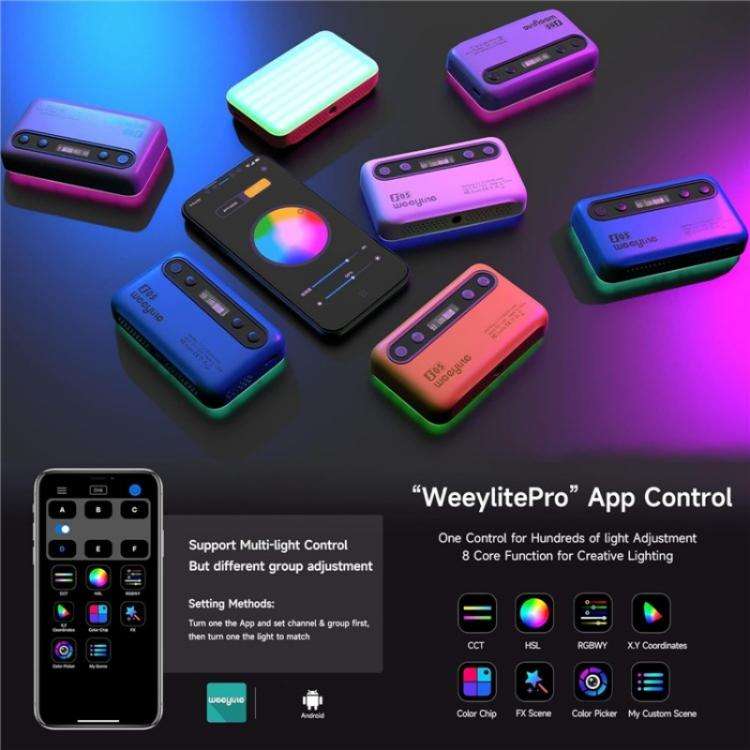 Weeylite S05 Portable App Control Phone Fill Lamp Video Live Streaming Photography RGB Full Color...