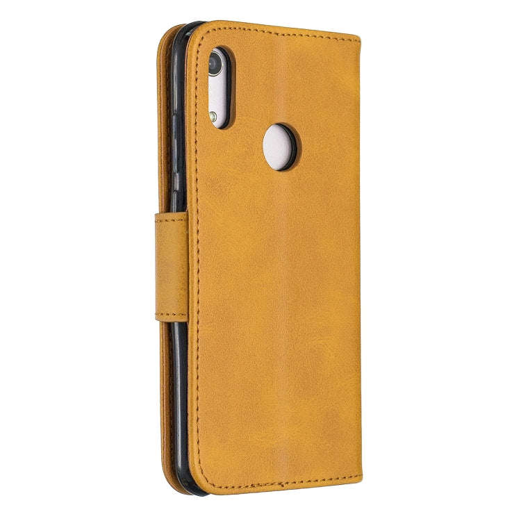 Retro Lambskin Texture Pure Color Horizontal Flip PU Leather Case for for Huawei Y6 2019 & Y6 Pro...