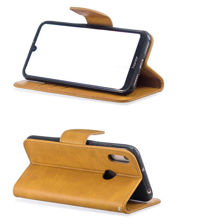 Retro Lambskin Texture Pure Color Horizontal Flip PU Leather Case for for Huawei Y6 2019 & Y6 Pro...