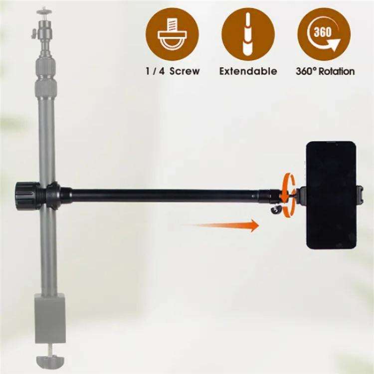JMARY MT-21 Aluminum Alloy Tripod Extension Rod Desktop Livestream Shooting Arm
