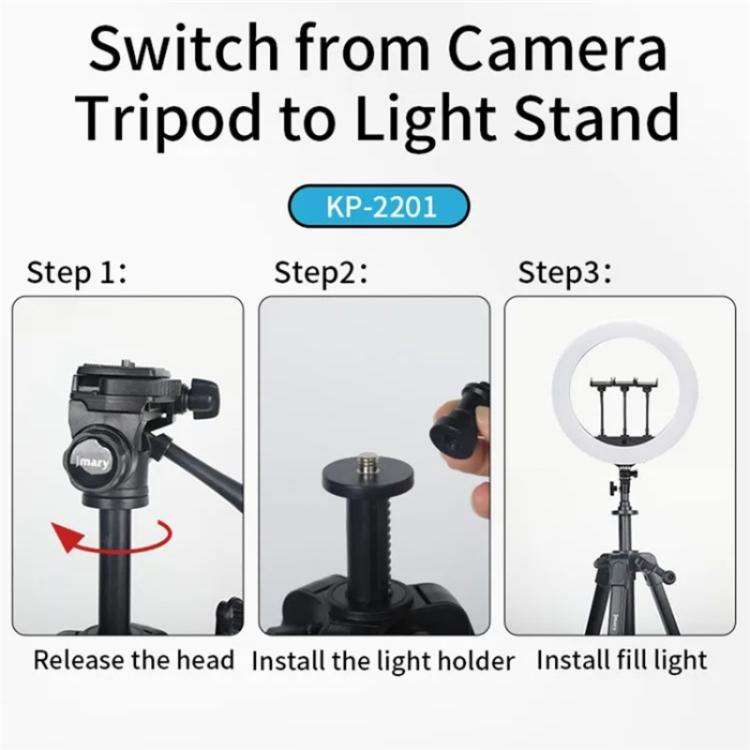 JMARY KP-2201 Portable 1.7m Adjustable Stand Smartphone / Camera Live Photography Tripod