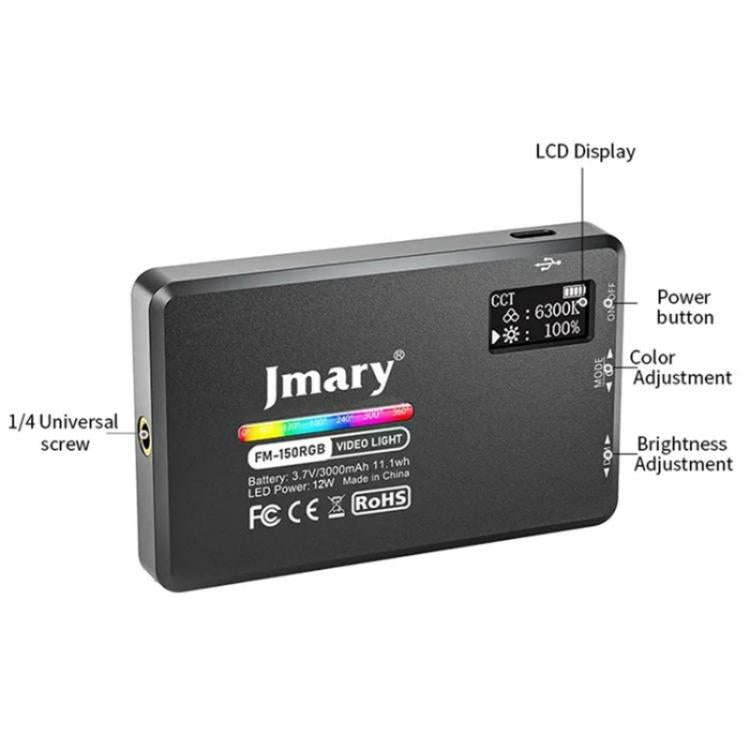 JMARY FM-150RGB For Smartphone Laptop Camera Portable LED RGB Photography Video Light