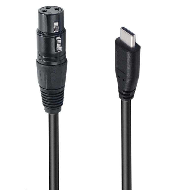 Type-C Male to XLR Male JUNSUNMAY Microphone Phone Audio Adapter Cable, Length: 1m