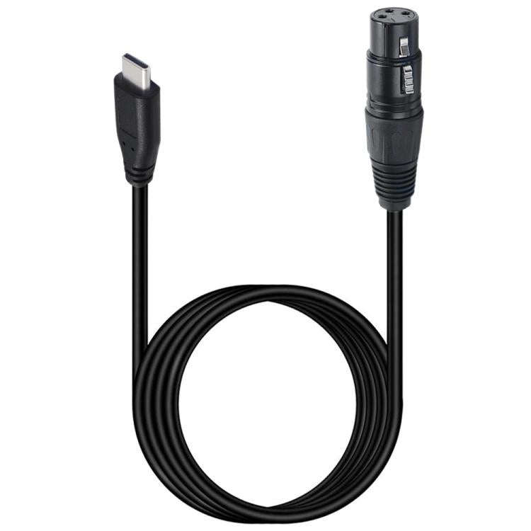 Type-C Male to XLR Male JUNSUNMAY Microphone Phone Audio Adapter Cable, Length: 1m