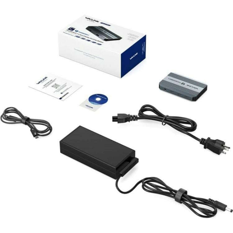 WAVLINK UTD49T 100W PD Input USB-A High Speed Data Transfer Adapter Thunderbolt 4 Hub(EU Plug)