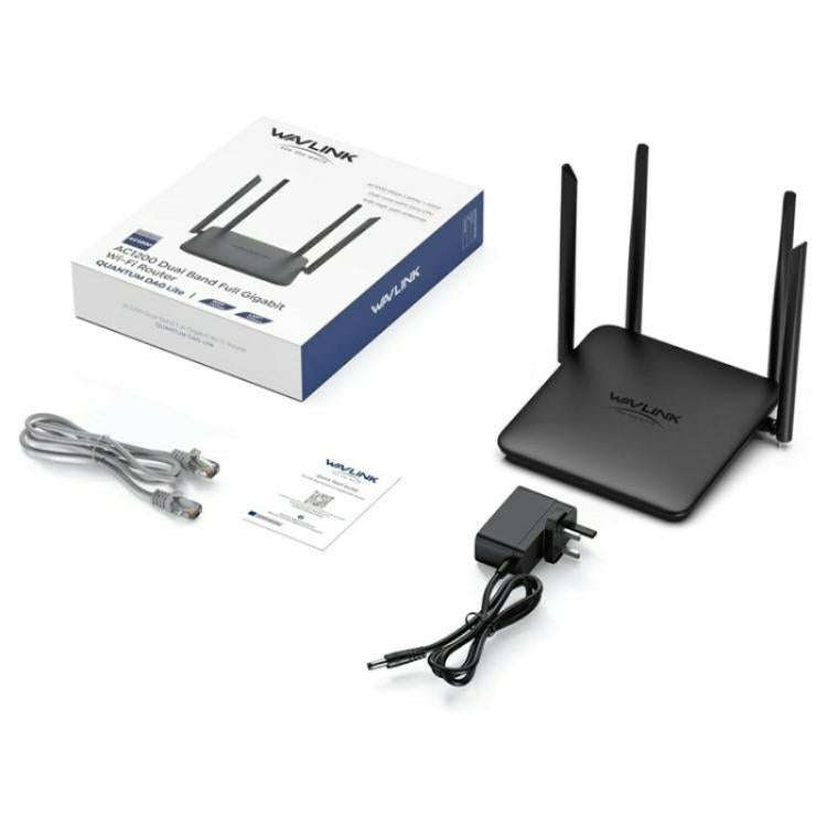 WAVLINK WN530HG4 Home Gigabit Ethernet MU-MIMO Router AC1200 Dual Band Router, Plug:UK Plug