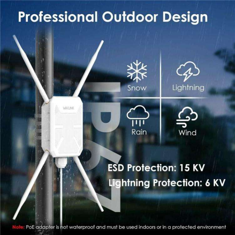 WAVLINK WN588HA2 AP Repeater WiFi Signal Booster AC1200 Dual Band WiFi Extender, Plug:US Plug