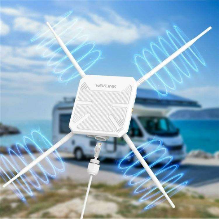 WAVLINK WN588HA2 AP Repeater WiFi Signal Booster AC1200 Dual Band WiFi Extender, Plug:UK Plug