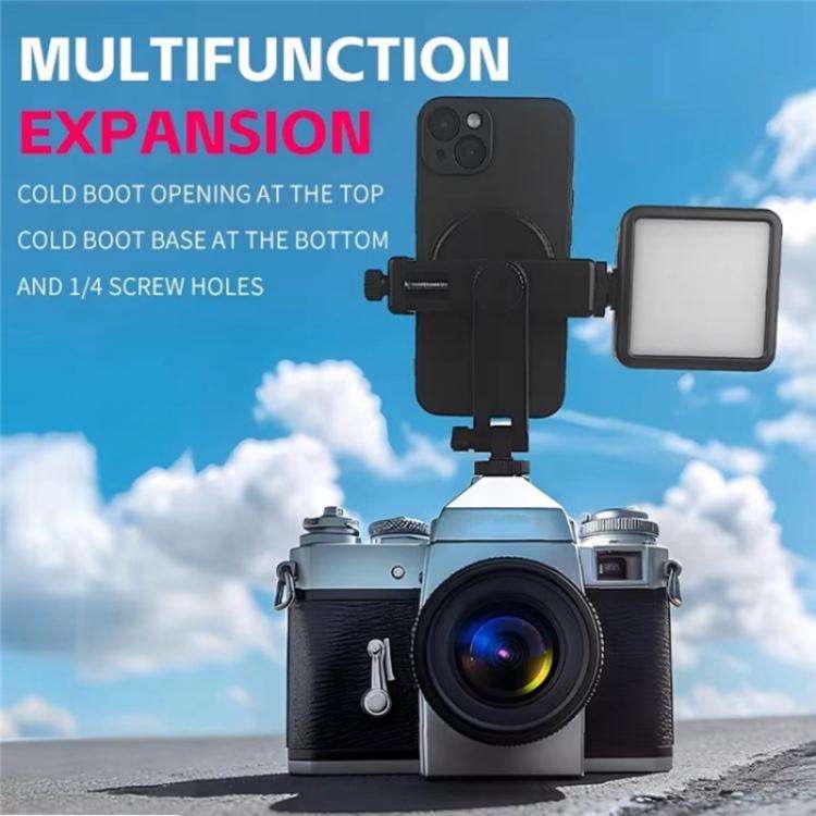 KY18 Live Streaming Photography DSLR Camera Rotating Cellphone Clamp Cold Shoe Mount