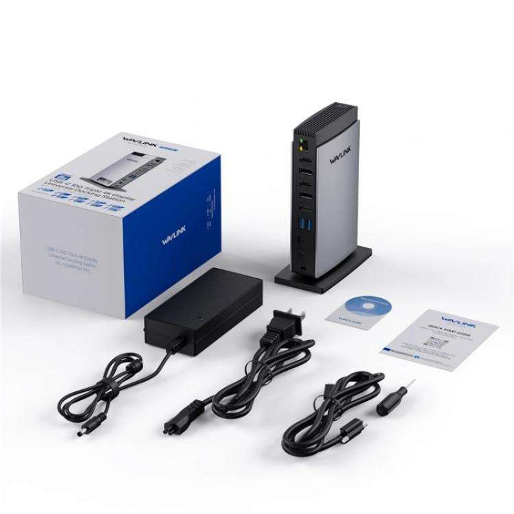 WAVLINK WL-UG69PD13Pro DisplayLink Docking Station 15 in 1 USB-C Hub for MacBook Laptop(UK Plug)