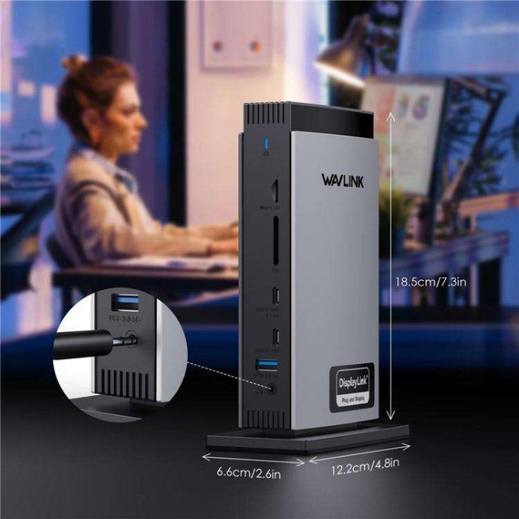 WAVLINK WL-UG69PD13Pro DisplayLink Docking Station 15 in 1 USB-C Hub for MacBook Laptop(UK Plug)