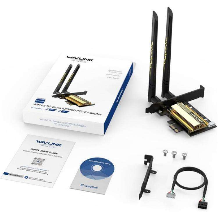 WAVLINK WN675X3-C WiFi 6E Pcie WiFi Network Card Adapter Triple Band AX210 AX5400