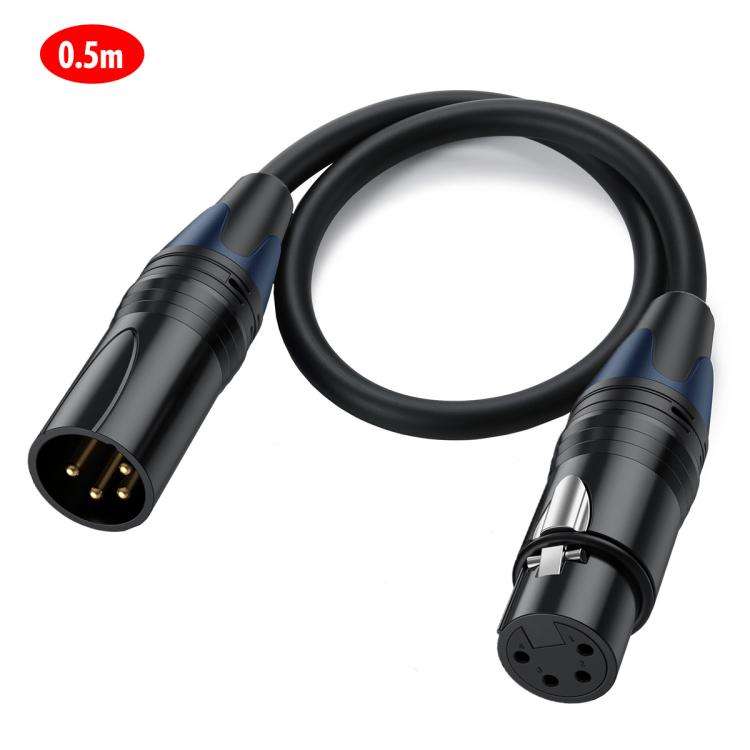JUNSUNMAY 4 Pin XLR Male to Female Headphone Audio Adapter Cable, Length:0.5m