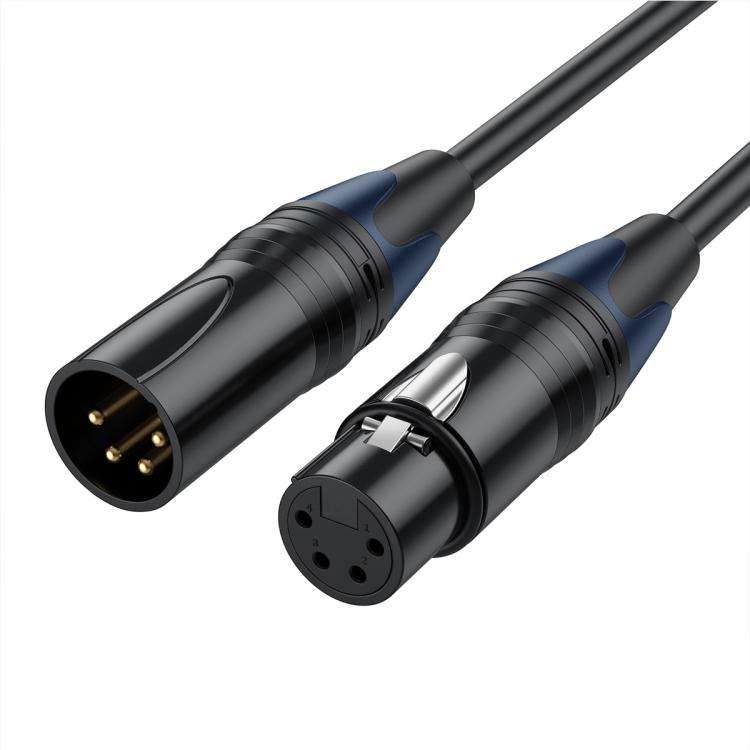 JUNSUNMAY 4 Pin XLR Male to Female Headphone Audio Adapter Cable, Length:1.8m