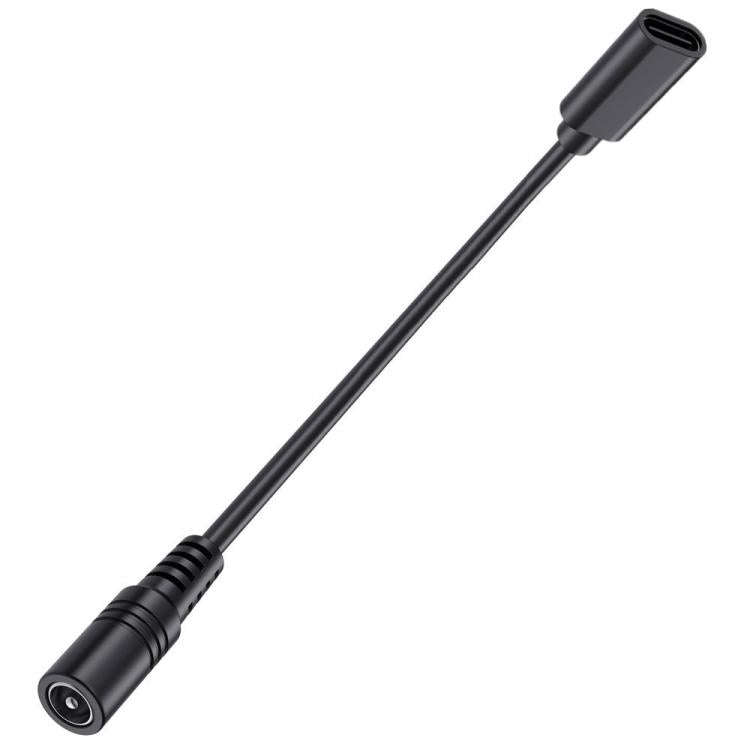 JUNSUNMAY 5V 3A DC 5.5mm x 2.1mm Female to Type-C Female Power Extension Charge Cord, Length:25cm