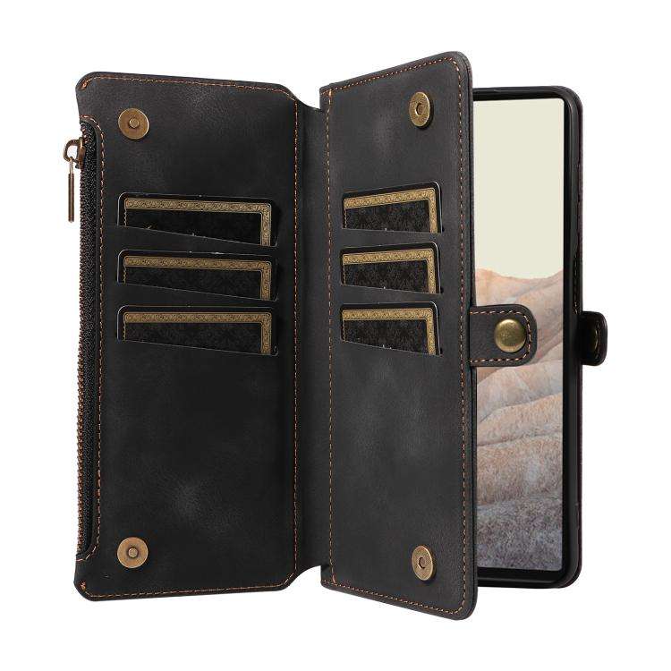 For Google Pixel 6 Fantasy Multifunctional Zipper Wallet Leather Phone Case(Black)