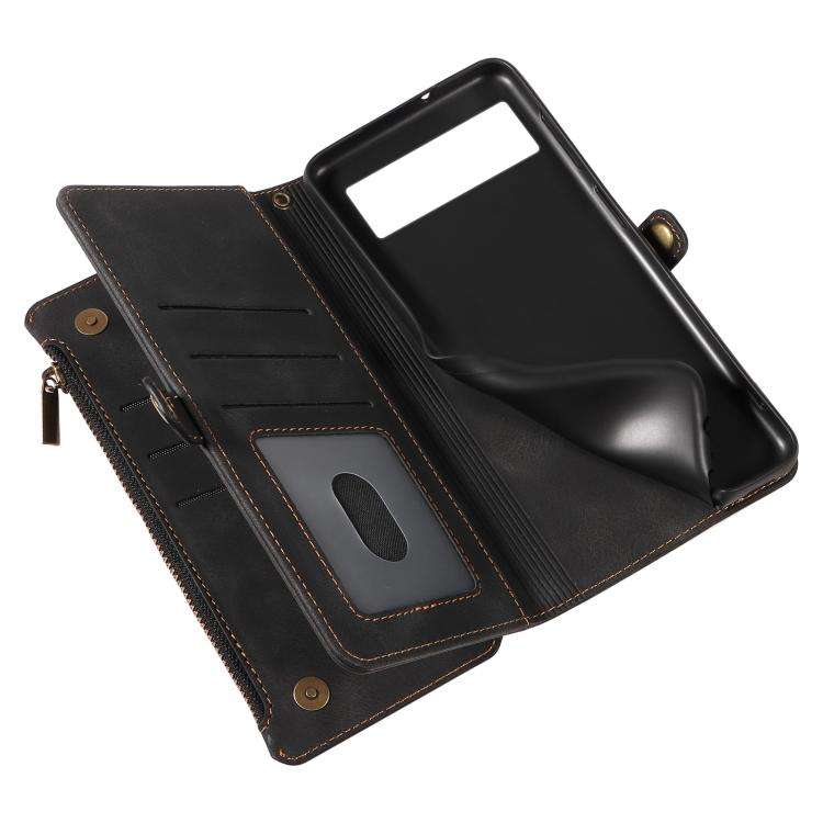 For Google Pixel 6 Fantasy Multifunctional Zipper Wallet Leather Phone Case(Black)