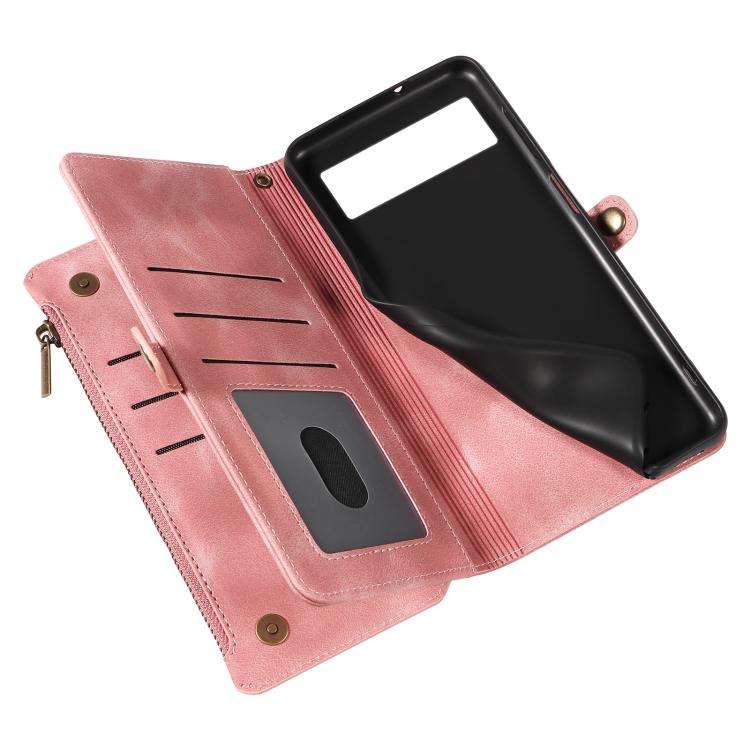 For Google Pixel 6 Fantasy Multifunctional Zipper Wallet Leather Phone Case(Pink)