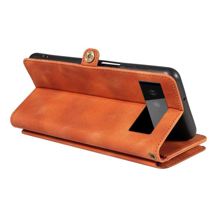 For Google Pixel 6 Fantasy Multifunctional Zipper Wallet Leather Phone Case(Orange)