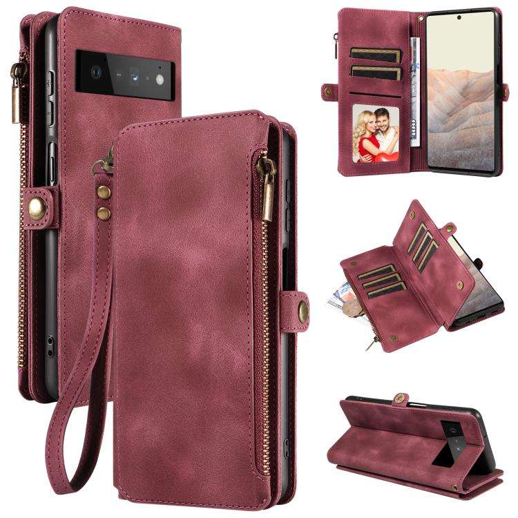 For Google Pixel 6 Pro Fantasy Multifunctional Zipper Wallet Leather Phone Case(Purple)