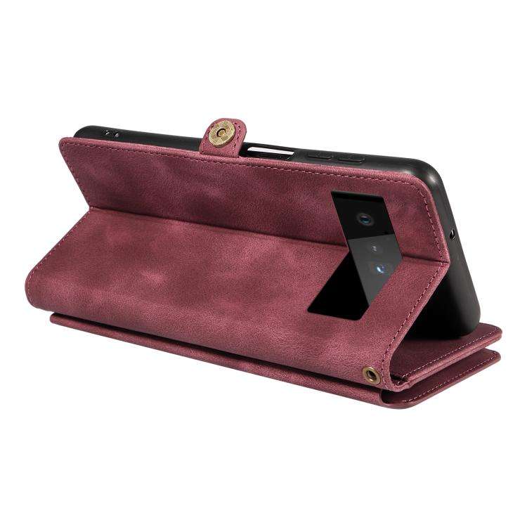 For Google Pixel 6 Pro Fantasy Multifunctional Zipper Wallet Leather Phone Case(Purple)