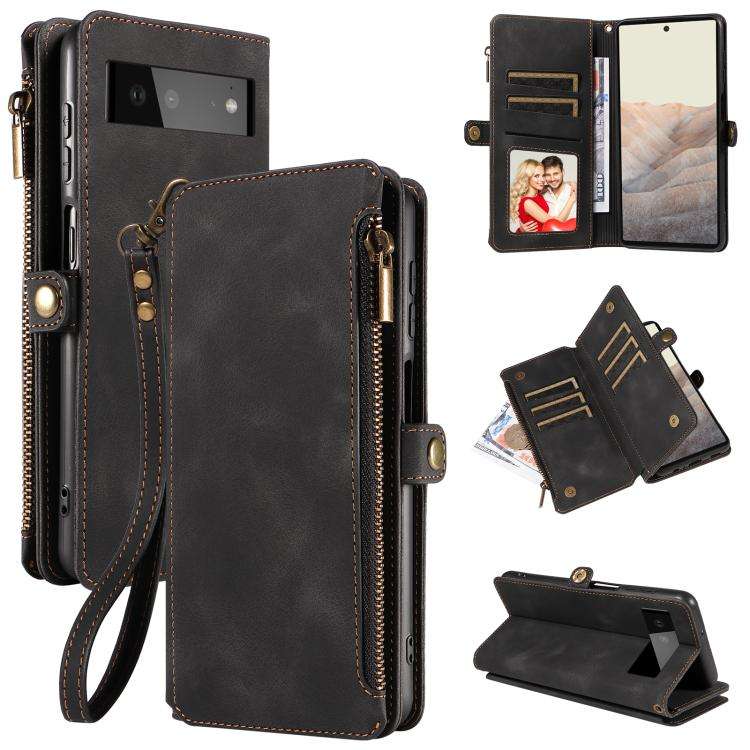 For Google Pixel 7 Fantasy Multifunctional Zipper Wallet Leather Phone Case(Black)