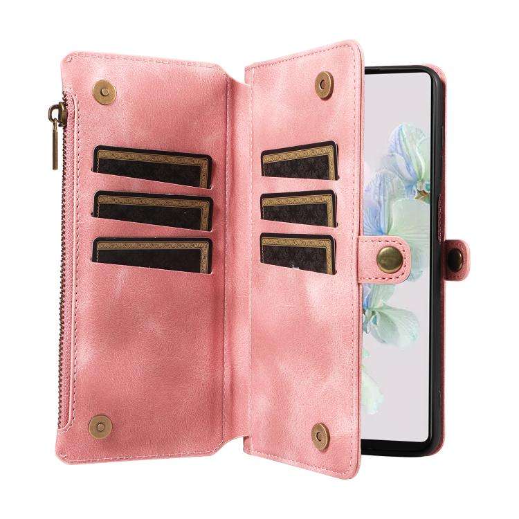 For Google Pixel 7 Fantasy Multifunctional Zipper Wallet Leather Phone Case(Pink)