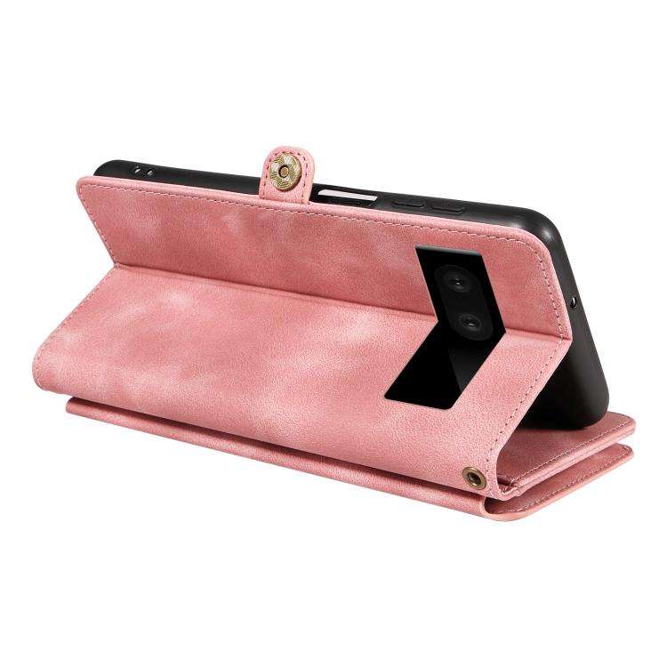 For Google Pixel 7 Fantasy Multifunctional Zipper Wallet Leather Phone Case(Pink)