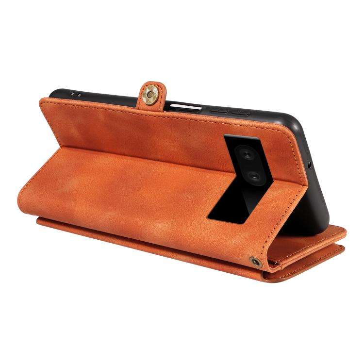 For Google Pixel 7 Fantasy Multifunctional Zipper Wallet Leather Phone Case(Orange)