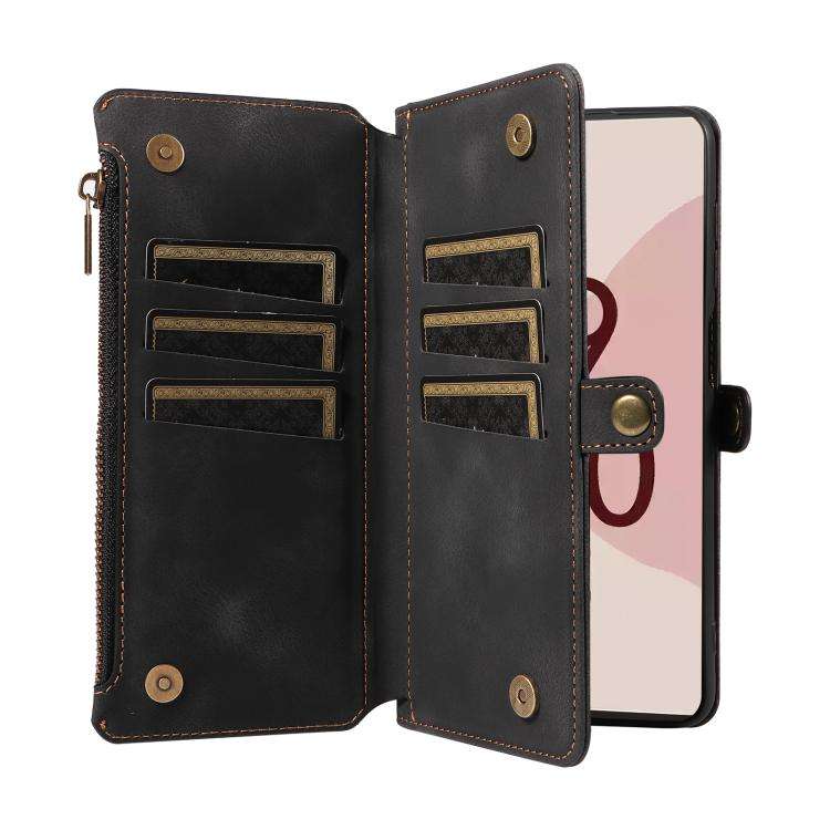 For Google Pixel 7 Pro Fantasy Multifunctional Zipper Wallet Leather Phone Case(Black)