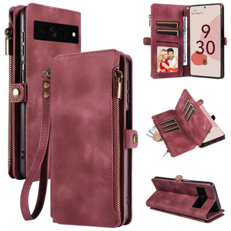 For Google Pixel 7 Pro Fantasy Multifunctional Zipper Wallet Leather Phone Case(Purple)