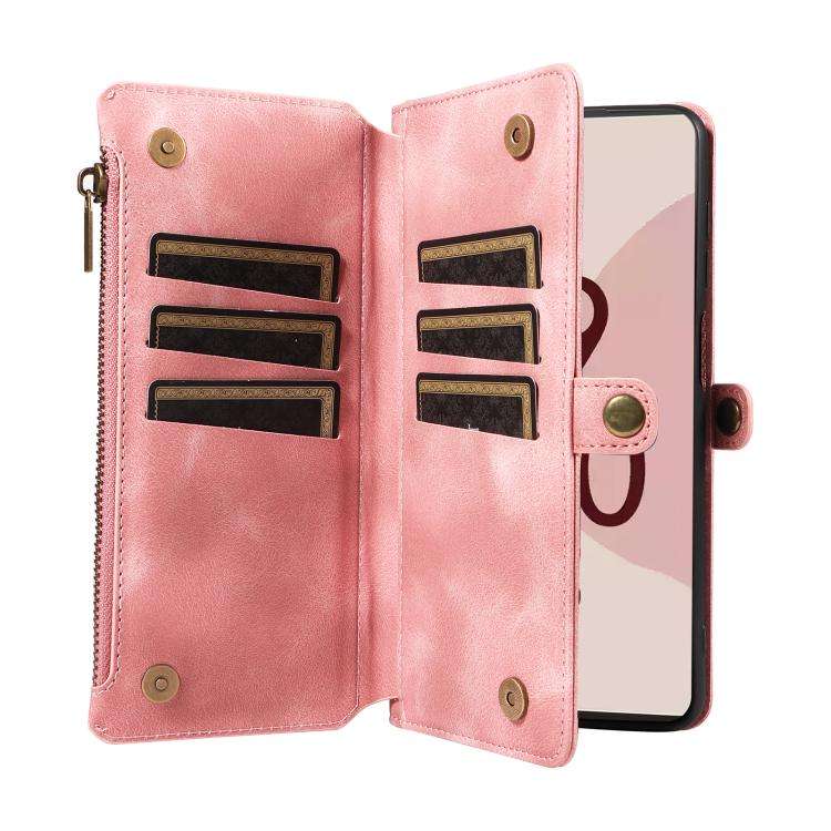 For Google Pixel 7 Pro Fantasy Multifunctional Zipper Wallet Leather Phone Case(Pink)