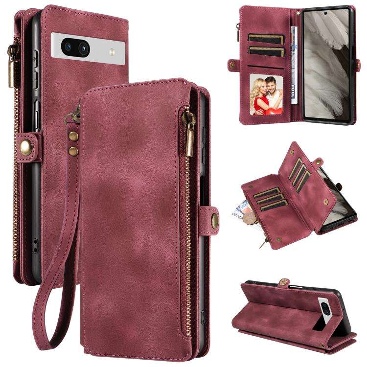 For Google Pixel 7a Fantasy Multifunctional Zipper Wallet Leather Phone Case(Purple)