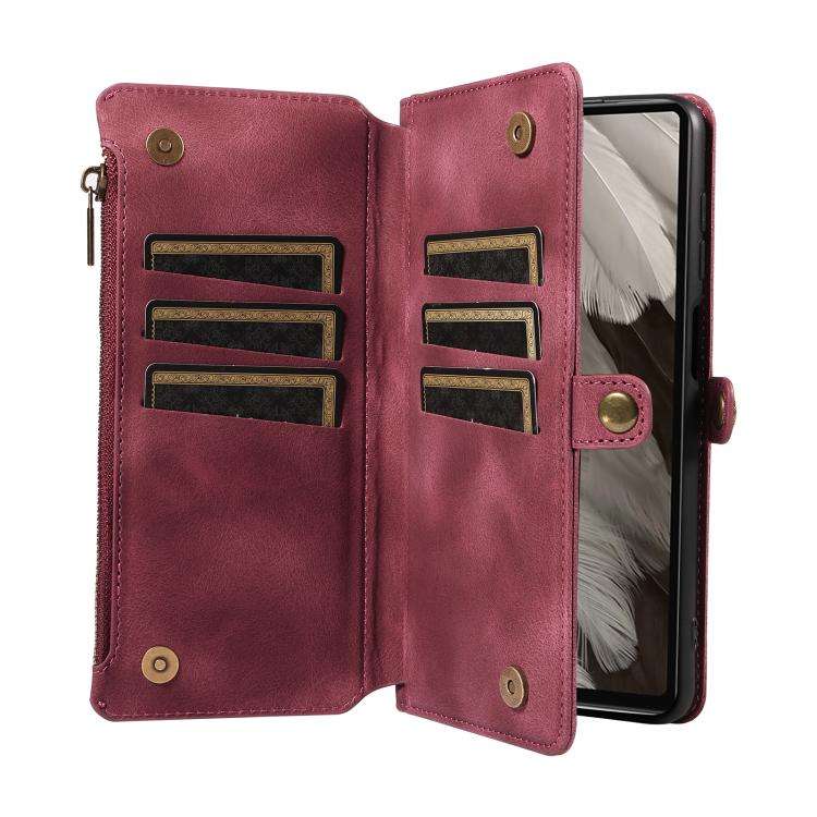 For Google Pixel 7a Fantasy Multifunctional Zipper Wallet Leather Phone Case(Purple)