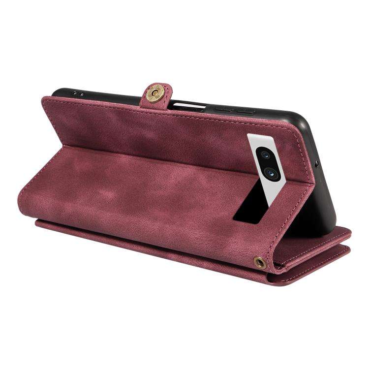 For Google Pixel 7a Fantasy Multifunctional Zipper Wallet Leather Phone Case(Purple)
